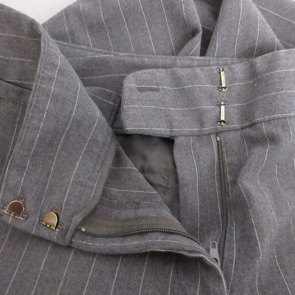 Apt 9 Womens Stretch Slacks Size 10 Maxwell Gray Striped Dress Pants Poly Blend - Picture 8 of 8